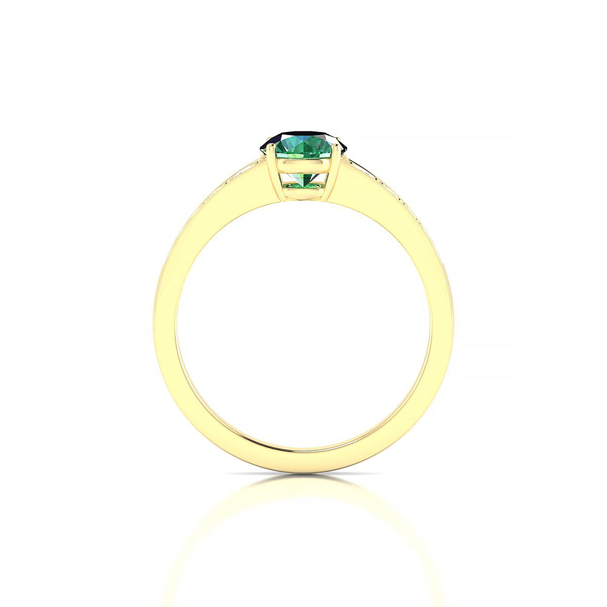 Prosperity | 18k Yellow Gold 6 mm Round Emerald Ring