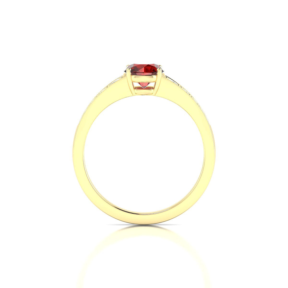 Prosperity | 18k Yellow Gold 6 mm Round Garnet Ring