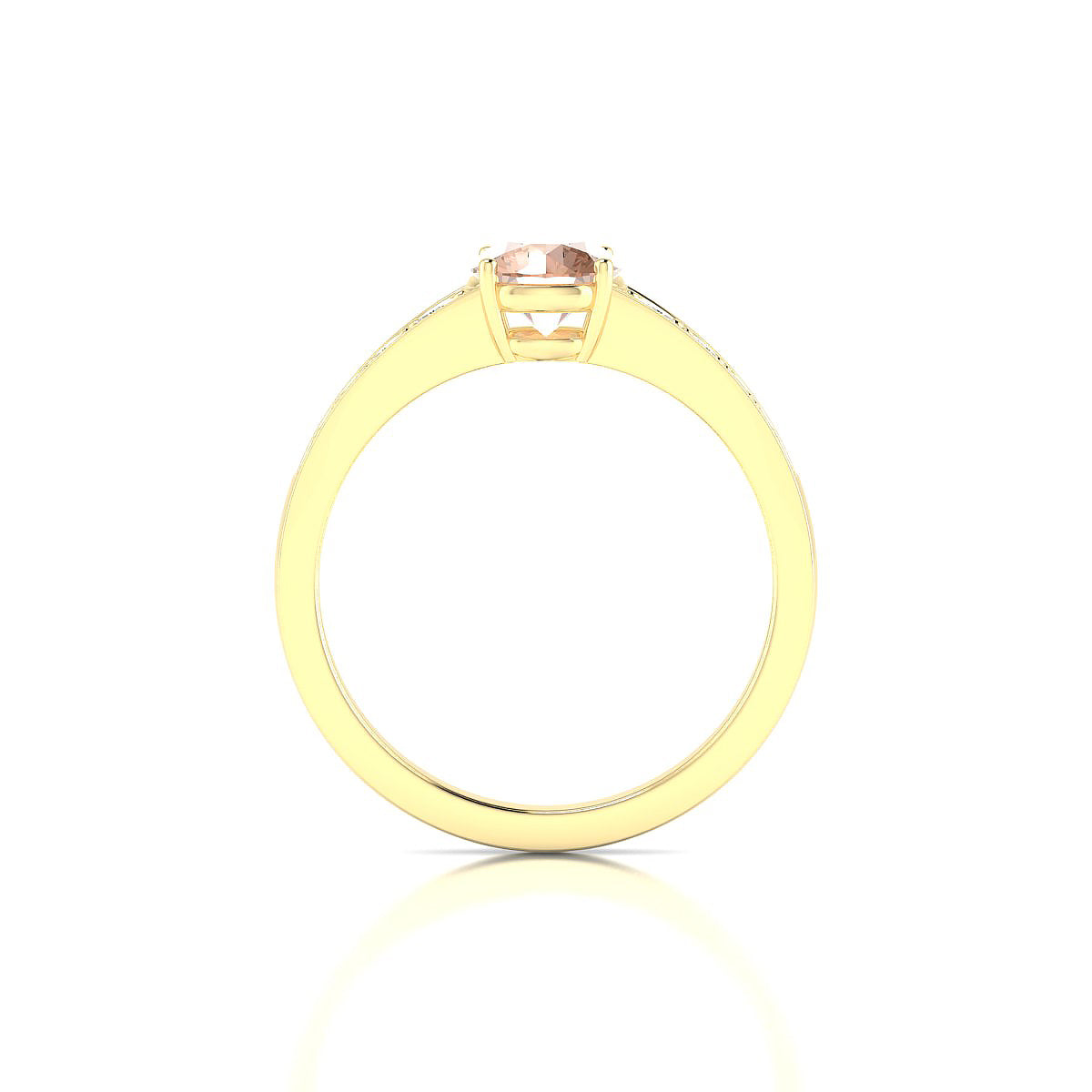 Prosperity | 18k Yellow Gold 6 mm Round Morganite Ring