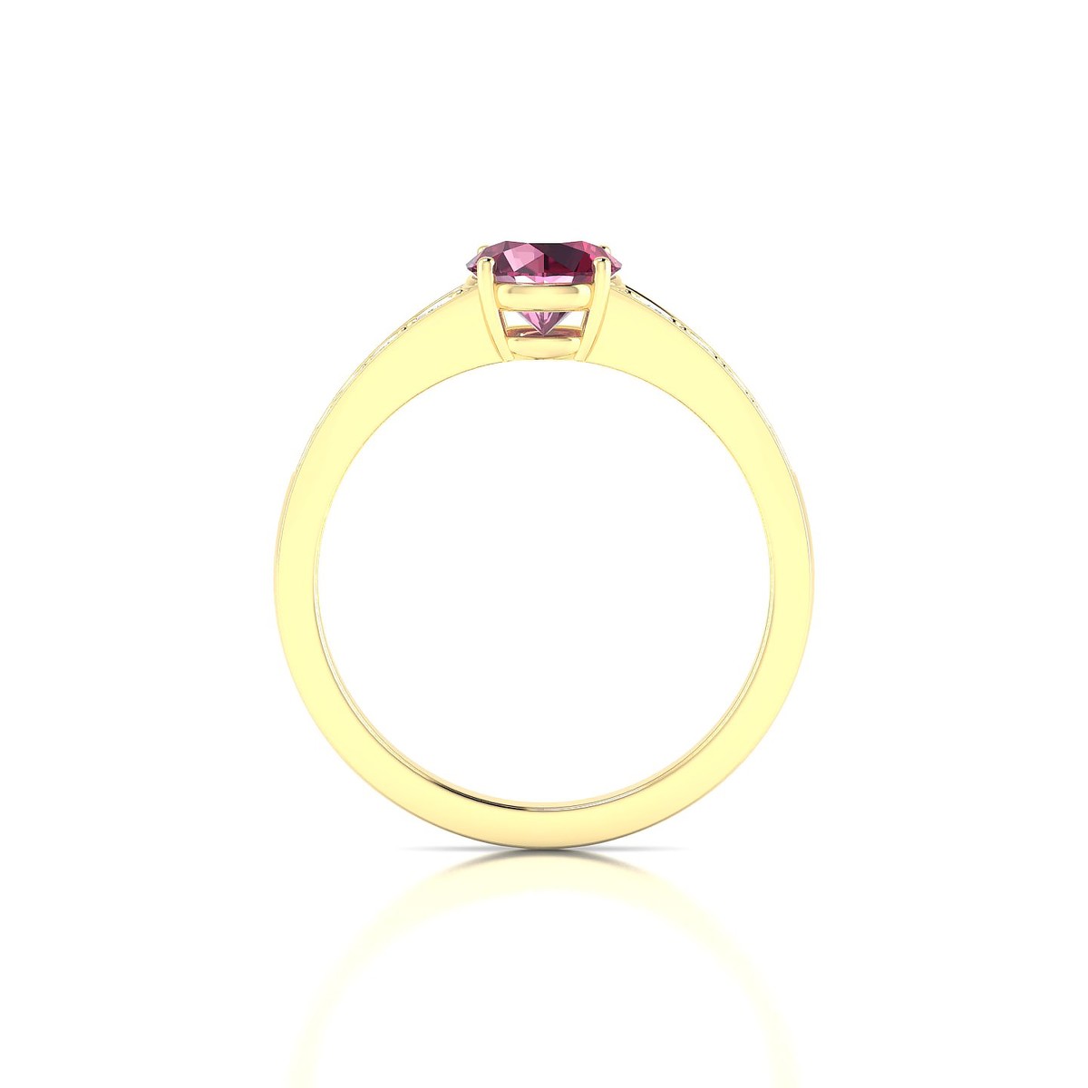 Prosperity | 18k Yellow Gold 6 mm Round Rhodolite Ring