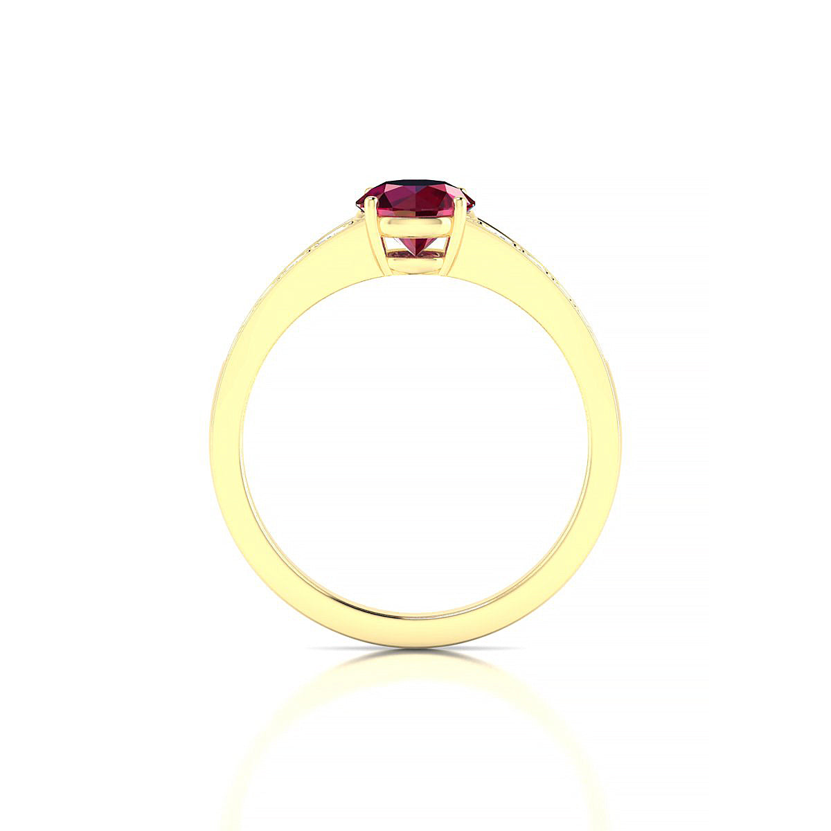 Prosperity | 18k Yellow Gold 6 mm Round Ruby Ring