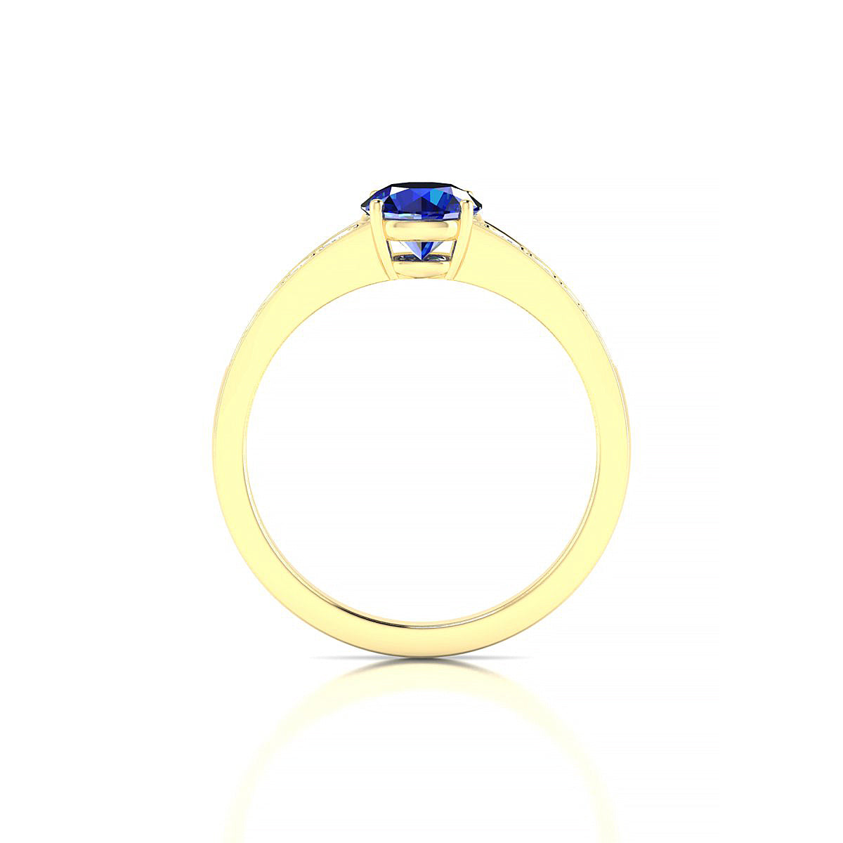Prosperity | 18k Yellow Gold 6 mm Round Sapphire Ring