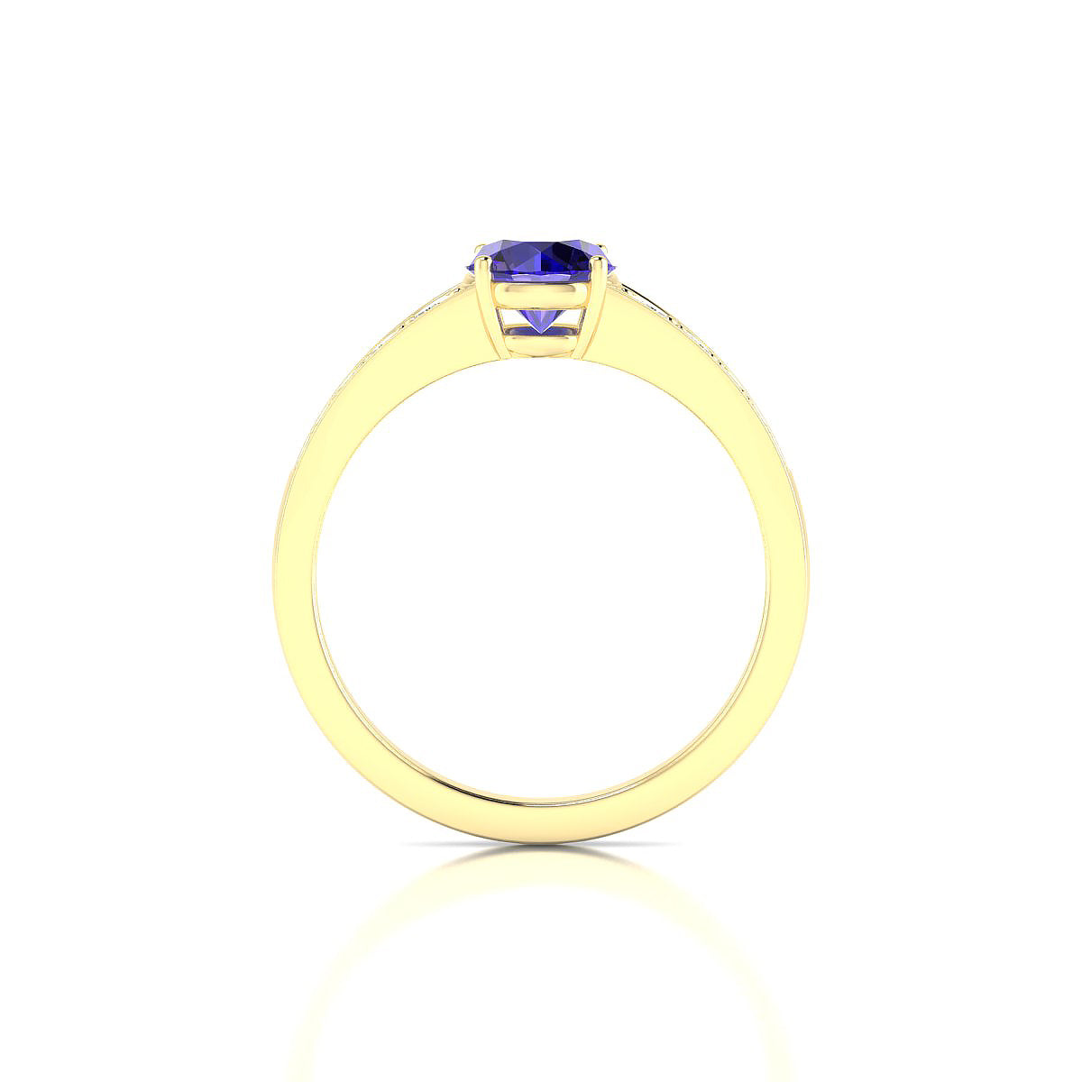 Prosperity | 18k Yellow Gold 6 mm Round Tanzanite Ring
