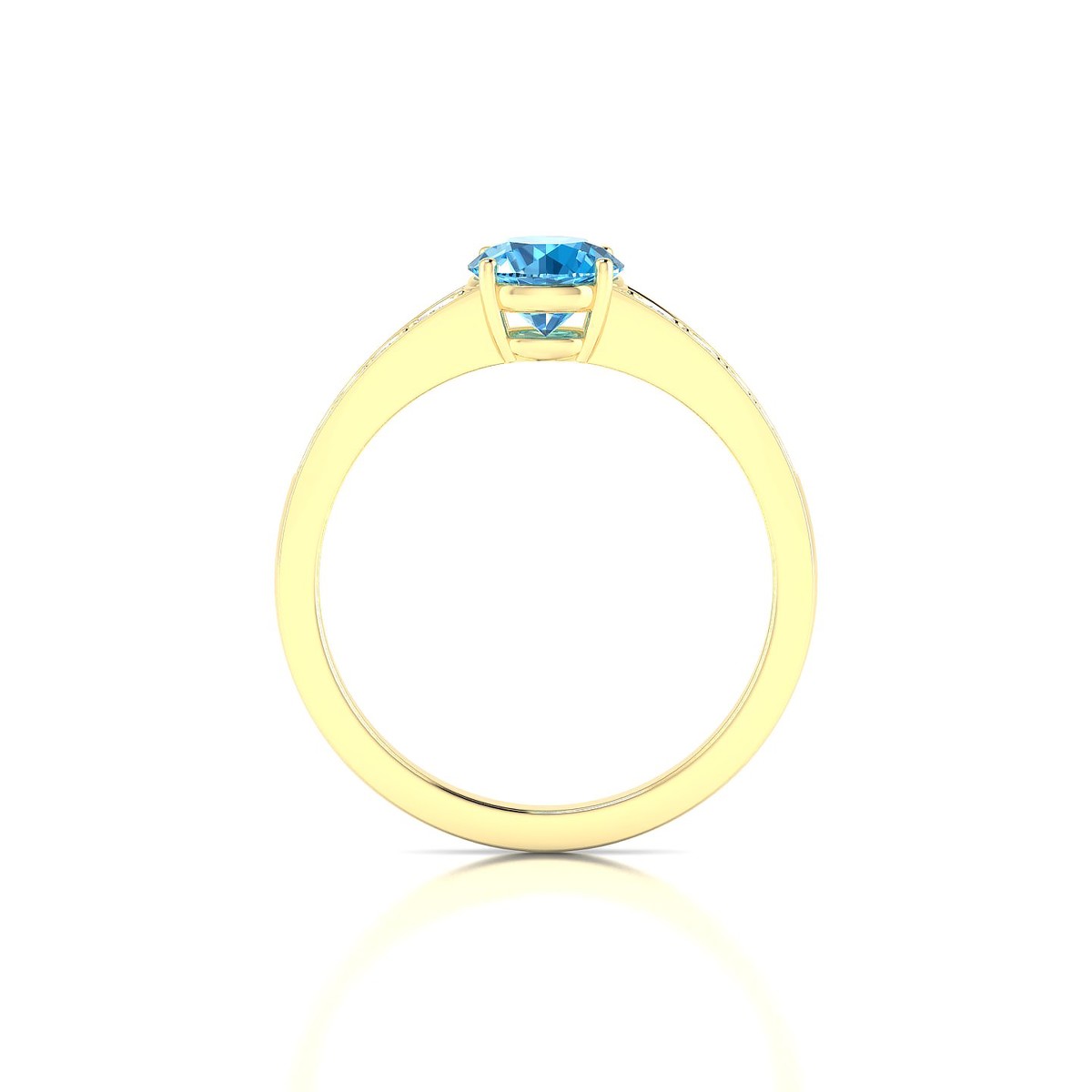 Prosperity | 18k Yellow Gold 6 mm Round Topaz Ring