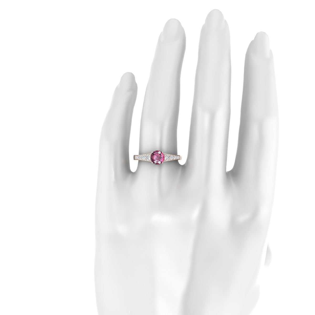 Prosperity | 18k Rose Gold 6 mm Round Rhodolite Ring