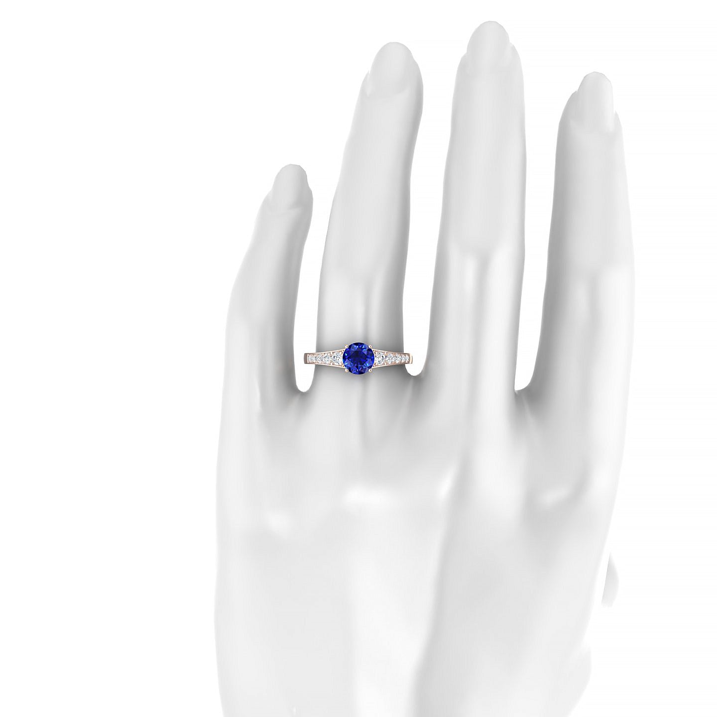 Prosperity | 18k Rose Gold 6 mm Round Sapphire Ring