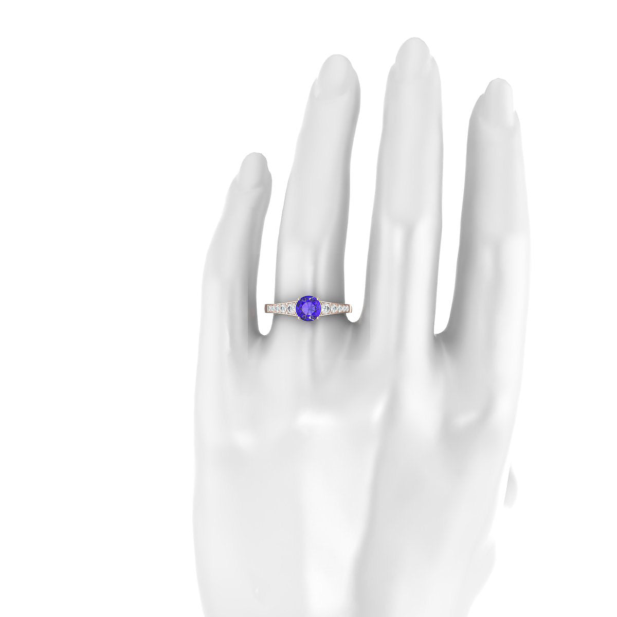 Prosperity | 18k Rose Gold 6 mm Round Tanzanite Ring