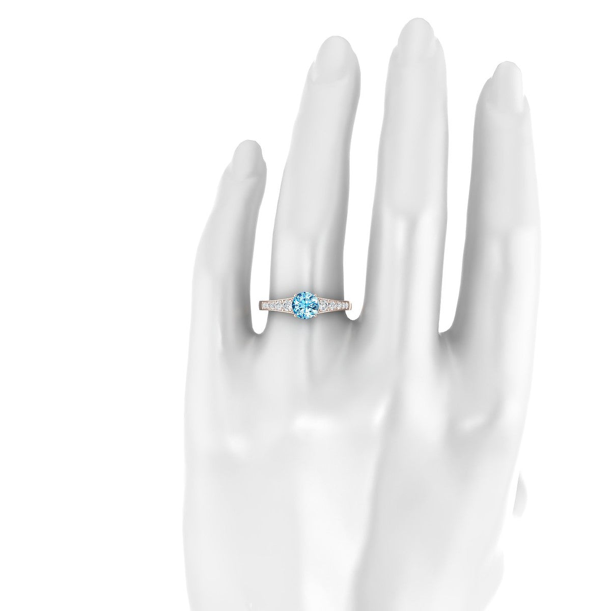 Prosperity | 18k Rose Gold 6 mm Round Topaz Ring