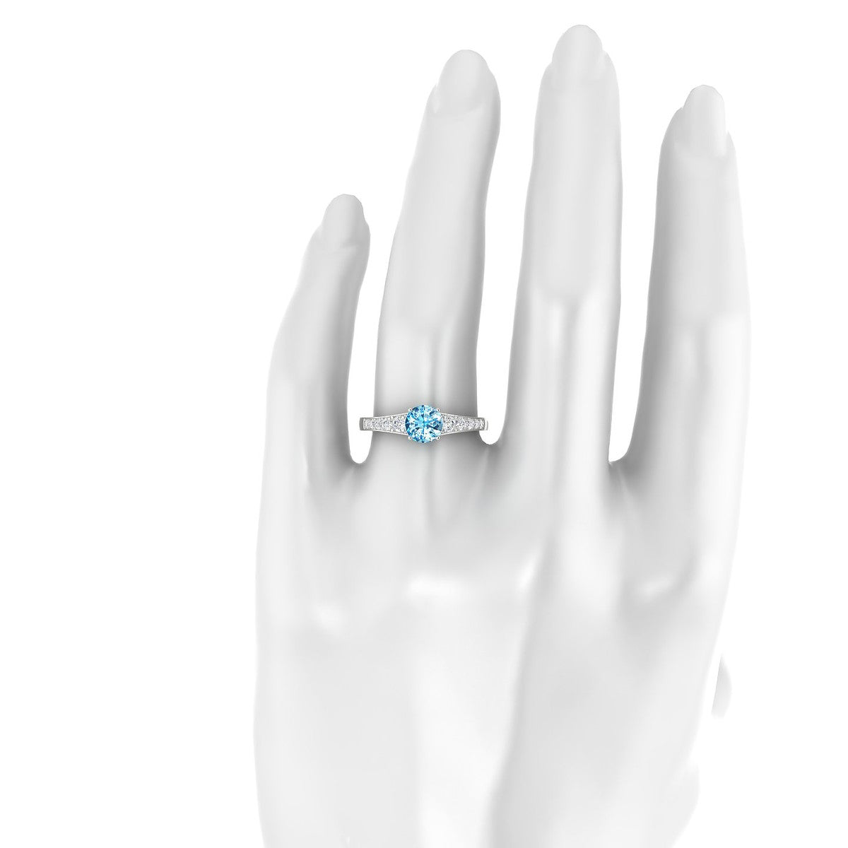 Prosperity | 18k White Gold 6 mm Round Topaz Ring