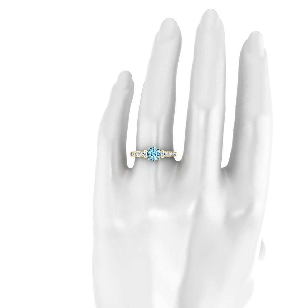 Prosperity | 18k Yellow Gold 6 mm Round Topaz Ring