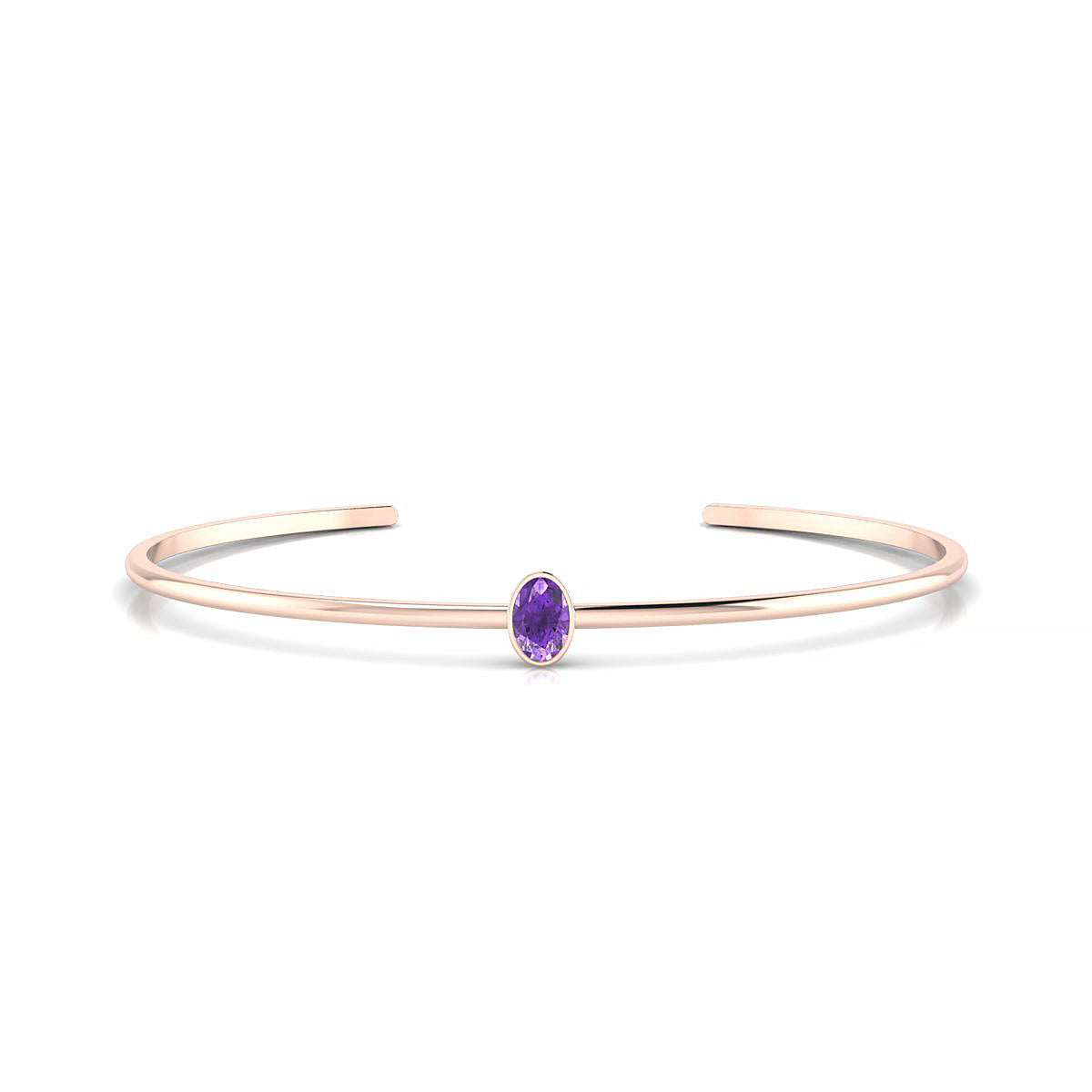Purity | 18k Rose Gold 6 x 4 mm Oval Amethyst Bangle