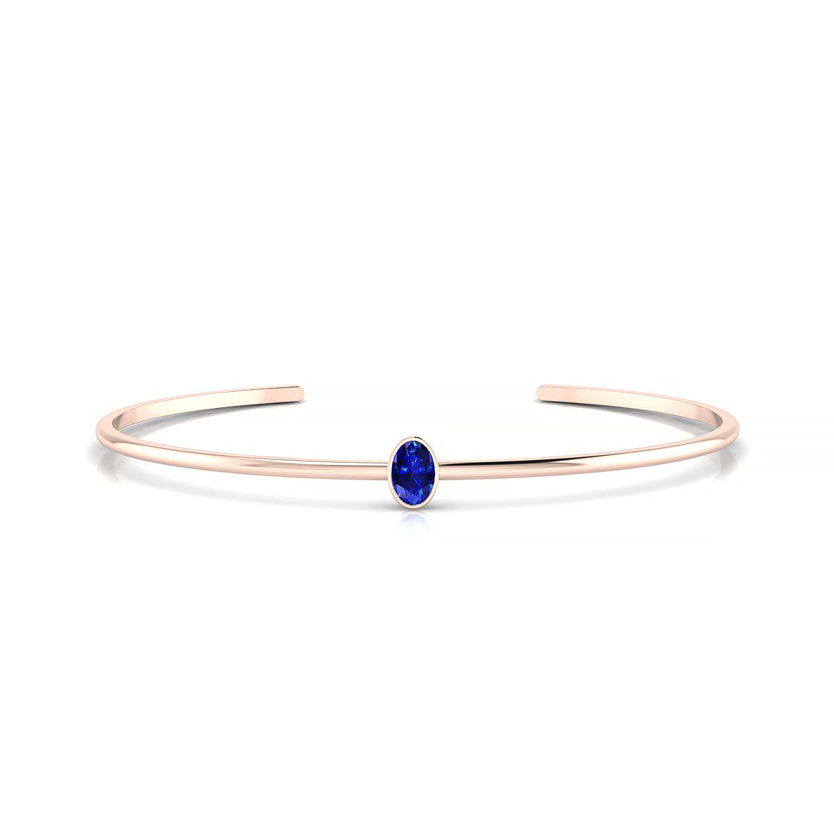 Purity | 18k Rose Gold 6 x 4 mm Oval Sapphire Bangle