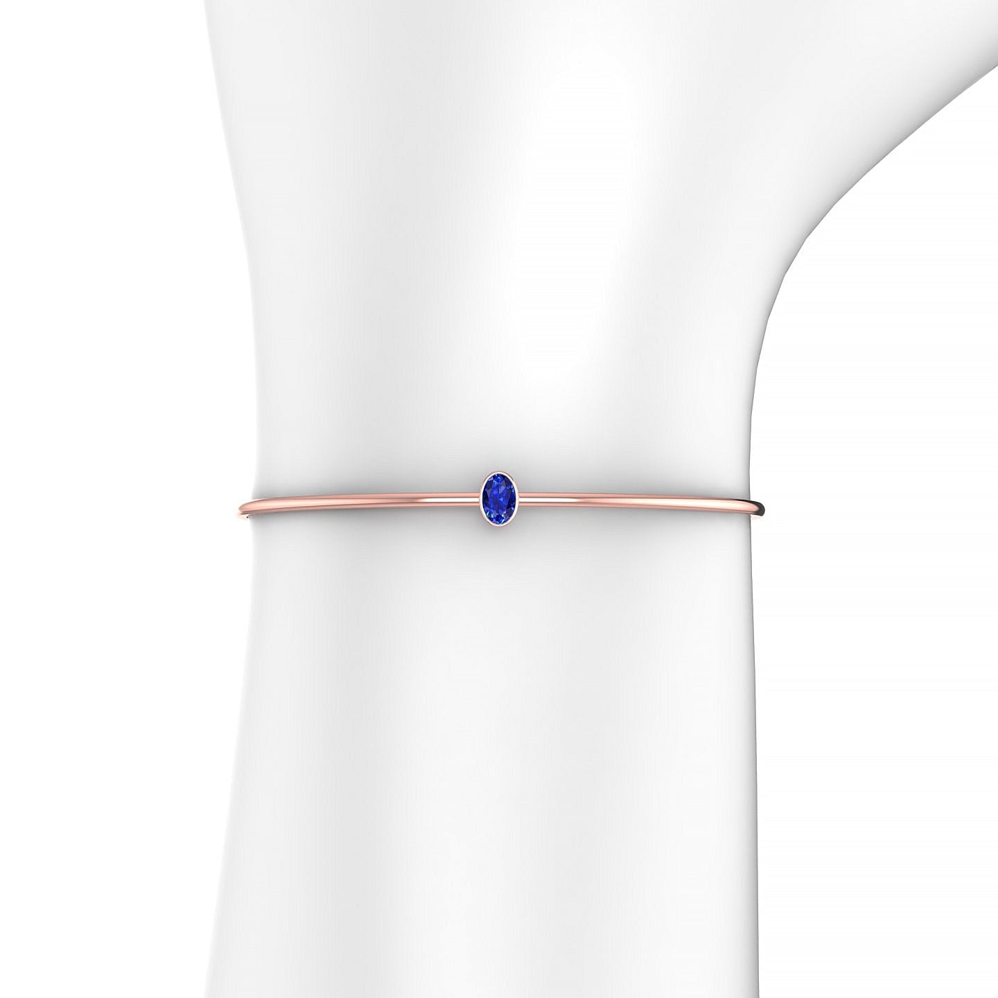 Purity | 18k Rose Gold 6 x 4 mm Oval Sapphire Bangle