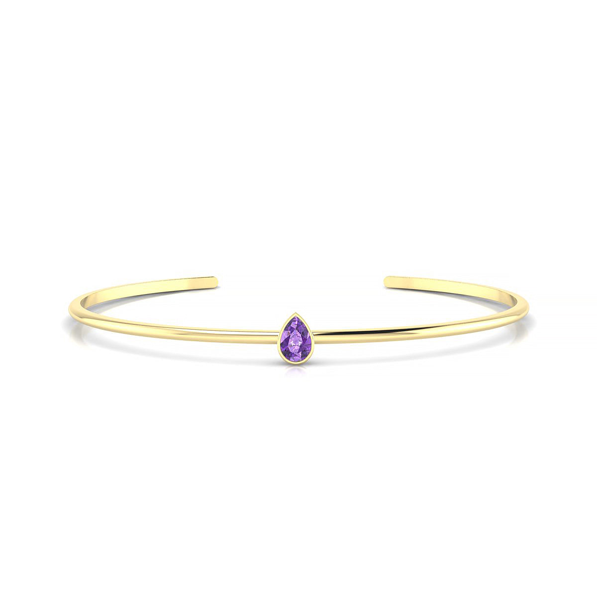Purity | 18k Yellow Gold 6 x 4 mm Pear Amethyst Bangle