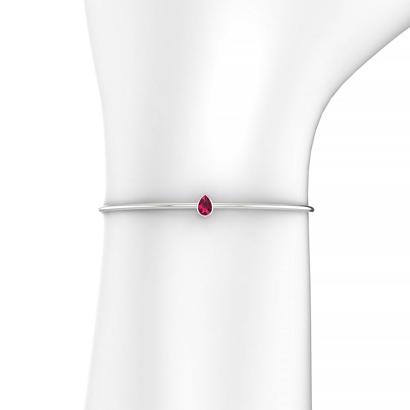 Purity | 18k White Gold 6 x 4 mm Pear Ruby Bangle