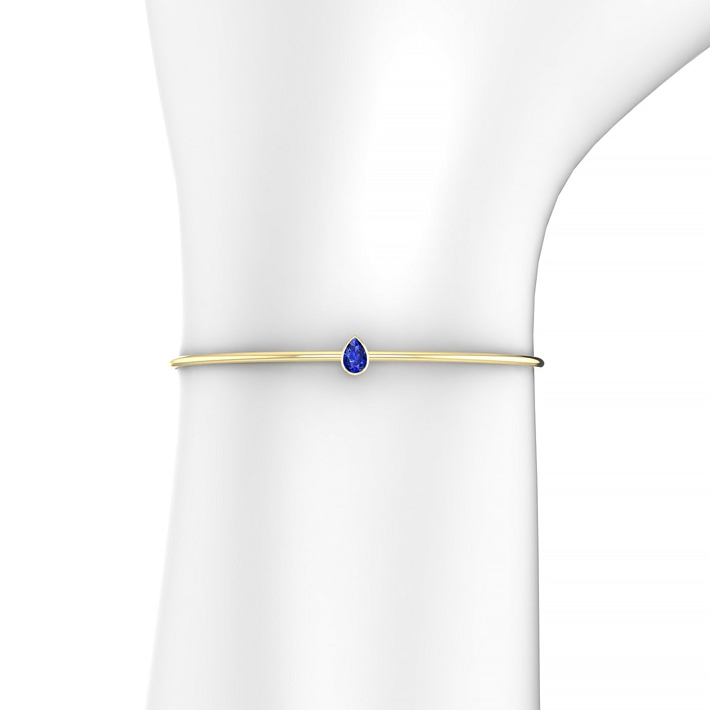 Purity | 18k Yellow Gold 6 x 4 mm Pear Sapphire Bangle