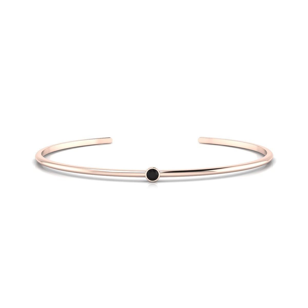 Purity | 18k Rose Gold 3 mm Round Black Diamond Bangle