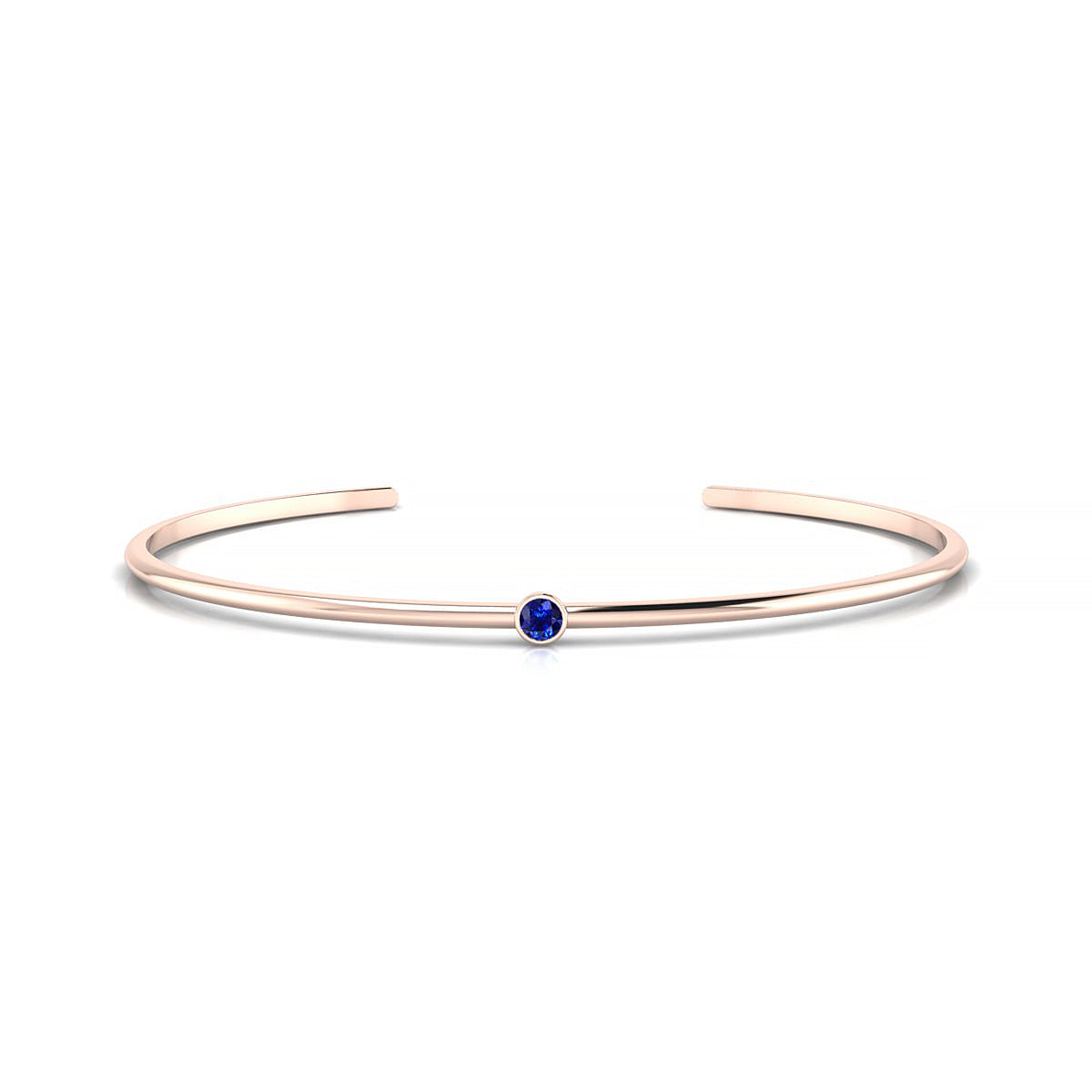 Purity | 18k Rose Gold 3 mm Round Sapphire Bangle