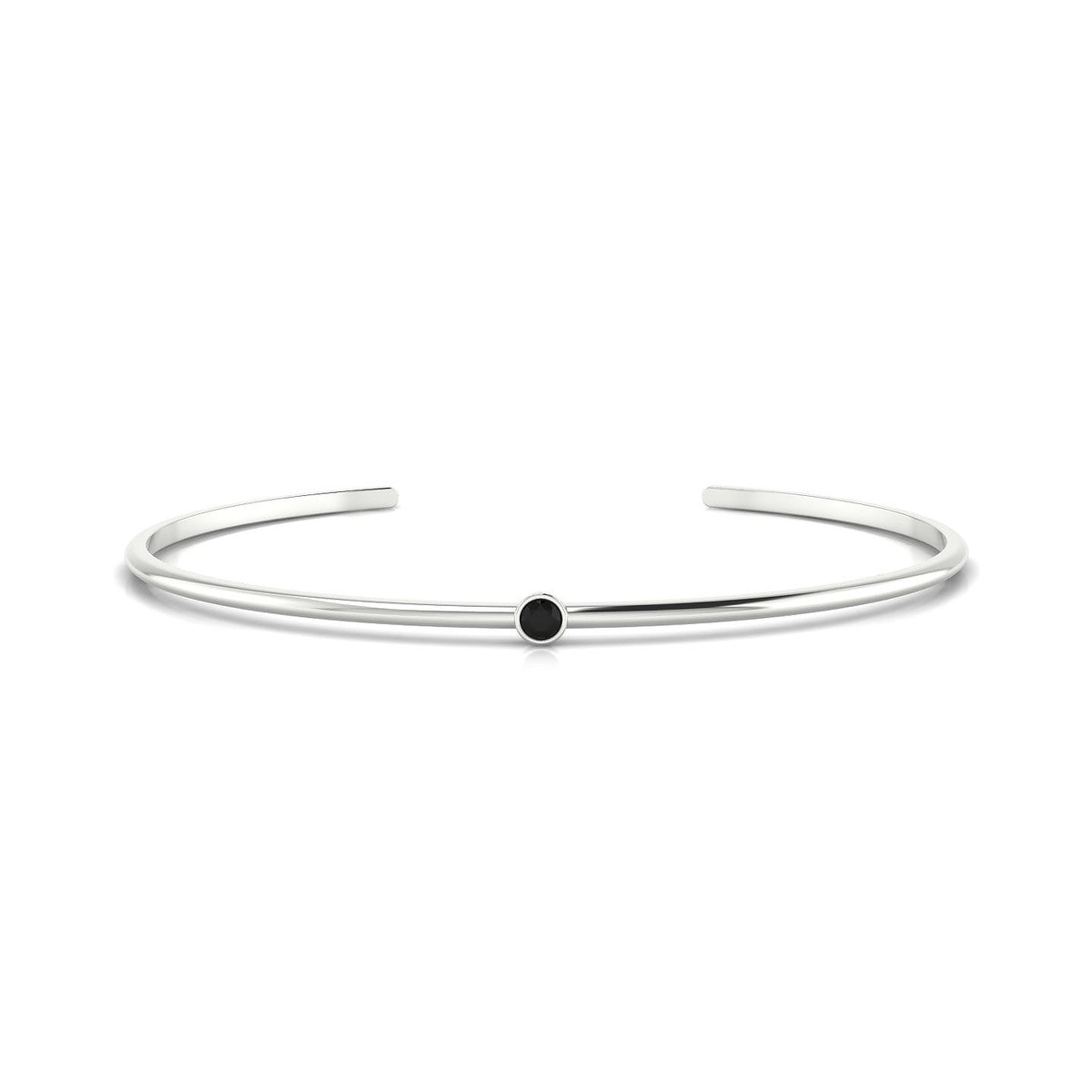 Purity | 18k White Gold 3 mm Round Black Diamond Bangle
