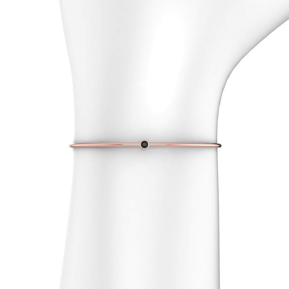 Purity | 18k Rose Gold 3 mm Round Black Diamond Bangle