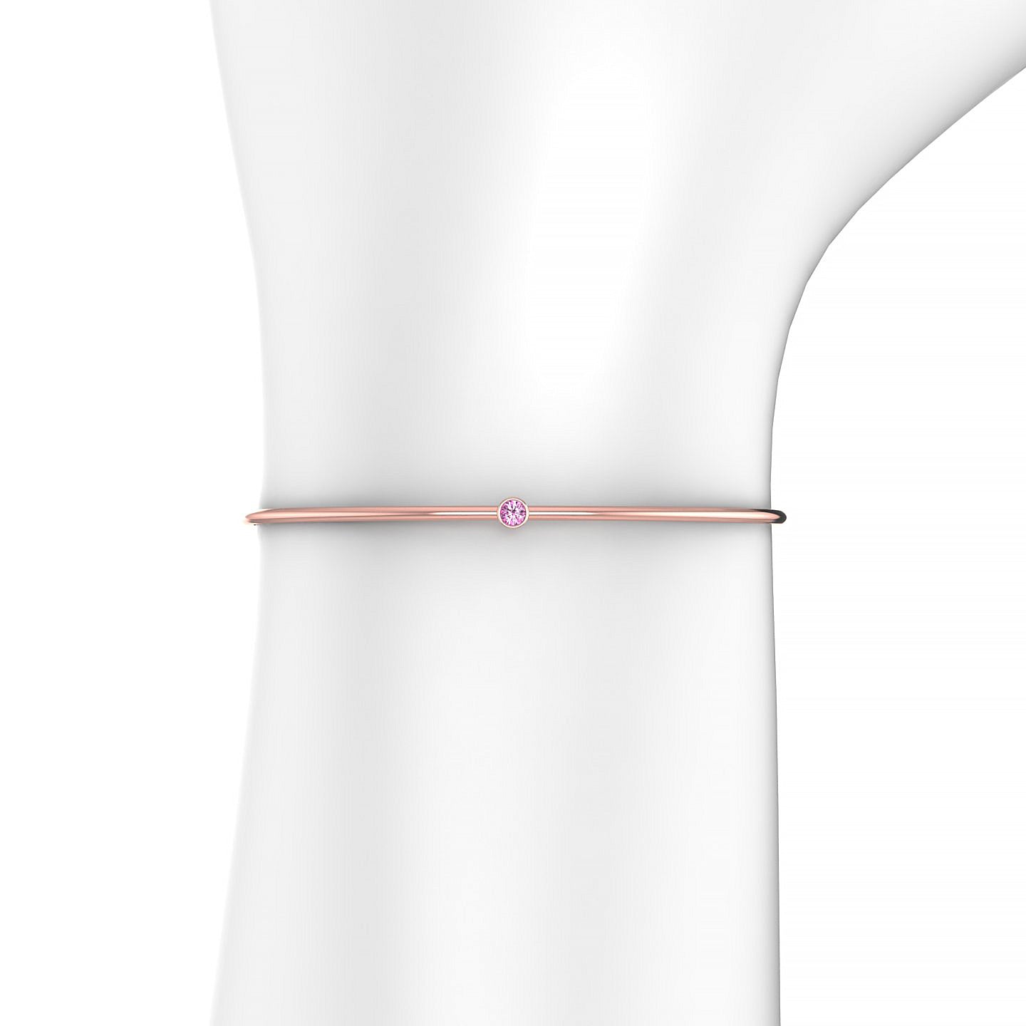 Purity | 18k Rose Gold 3 mm Round Pink Sapphire Bangle