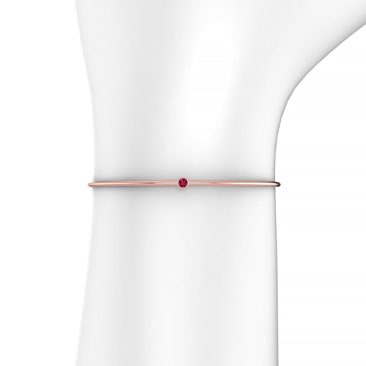 Purity | 18k Rose Gold 3 mm Round Ruby Bangle