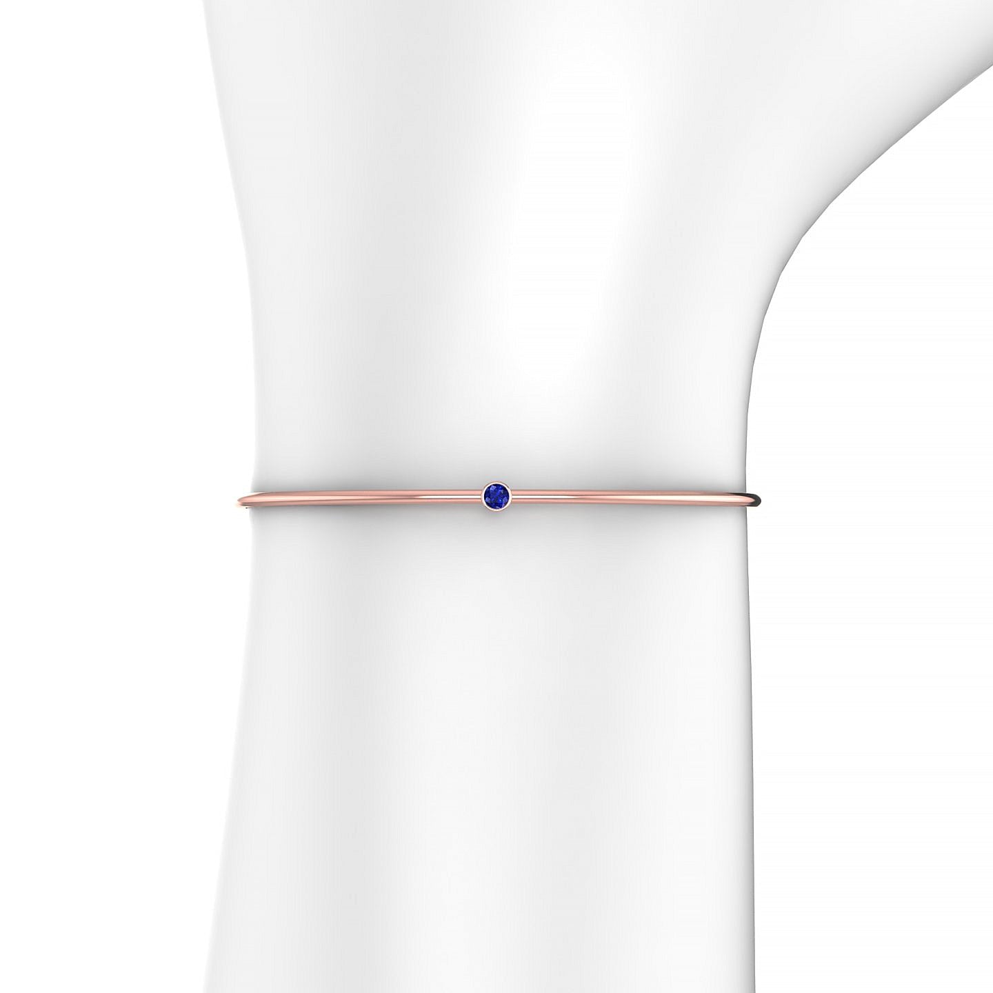 Purity | 18k Rose Gold 3 mm Round Sapphire Bangle