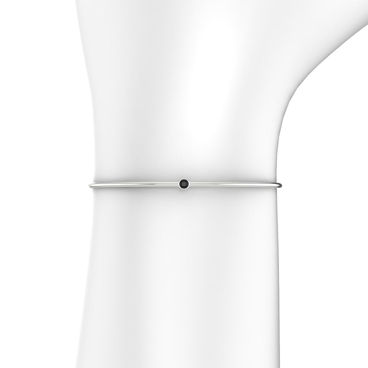 Purity | 18k White Gold 3 mm Round Black Diamond Bangle