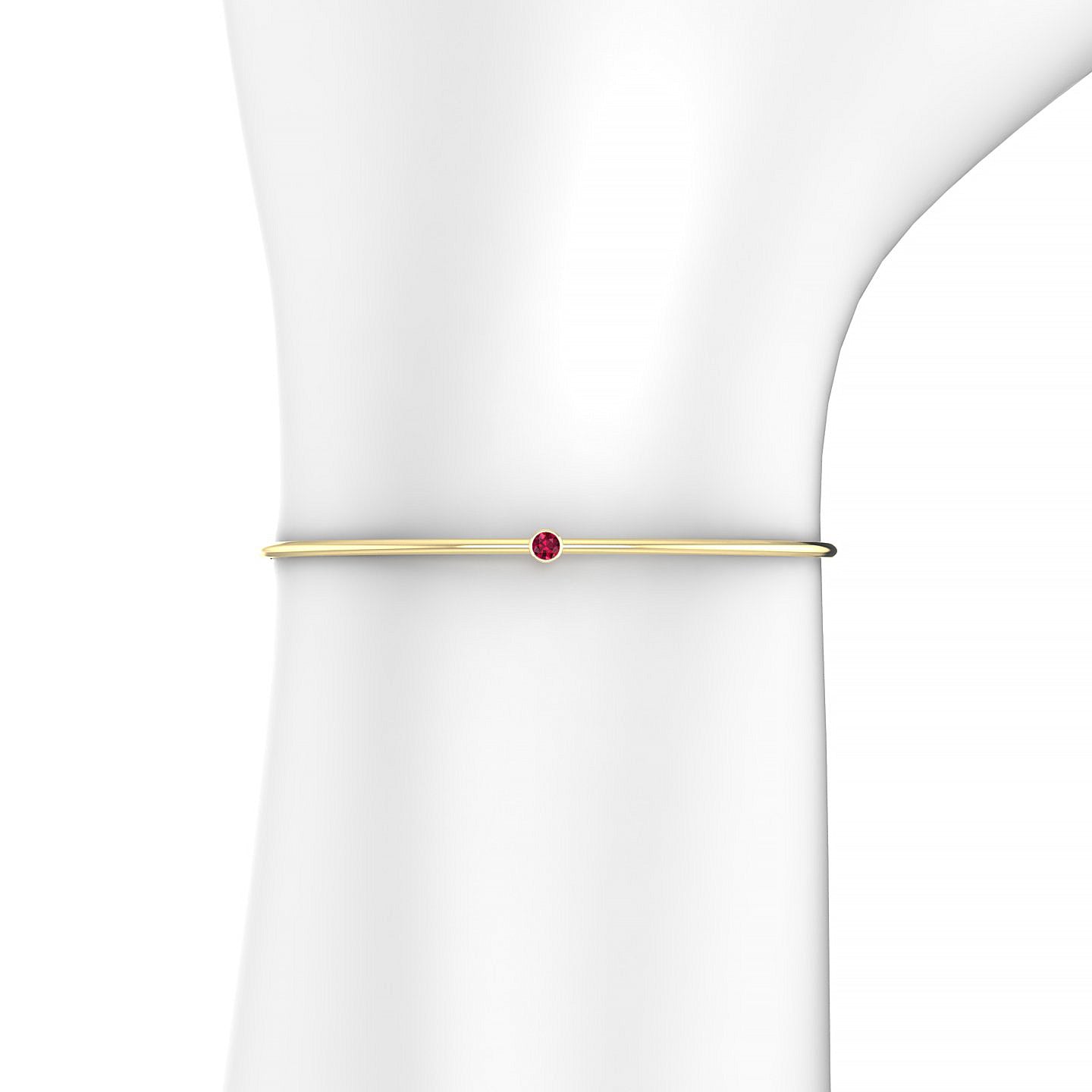 Purity | 18k Yellow Gold 3 mm Round Ruby Bangle