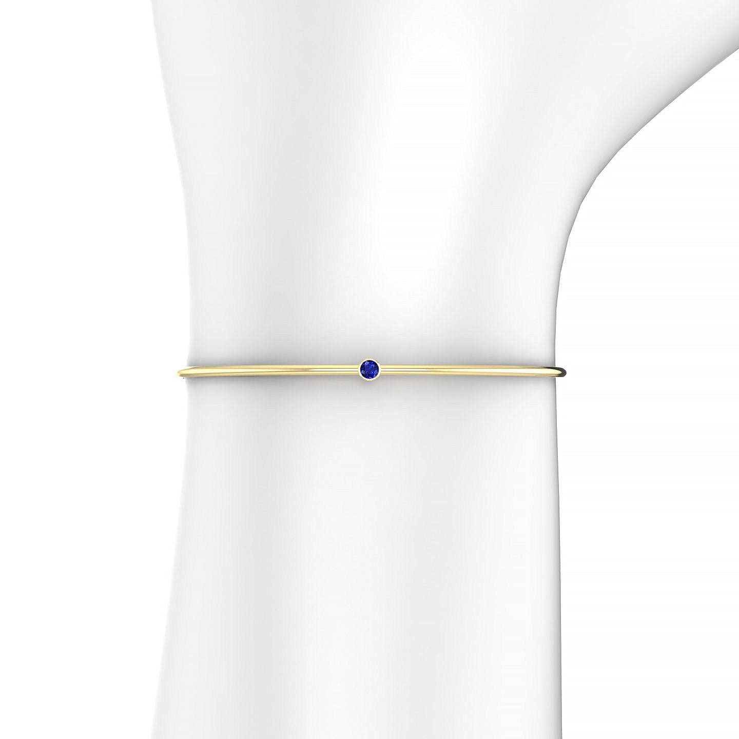 Purity | 18k Yellow Gold 3 mm Round Sapphire Bangle