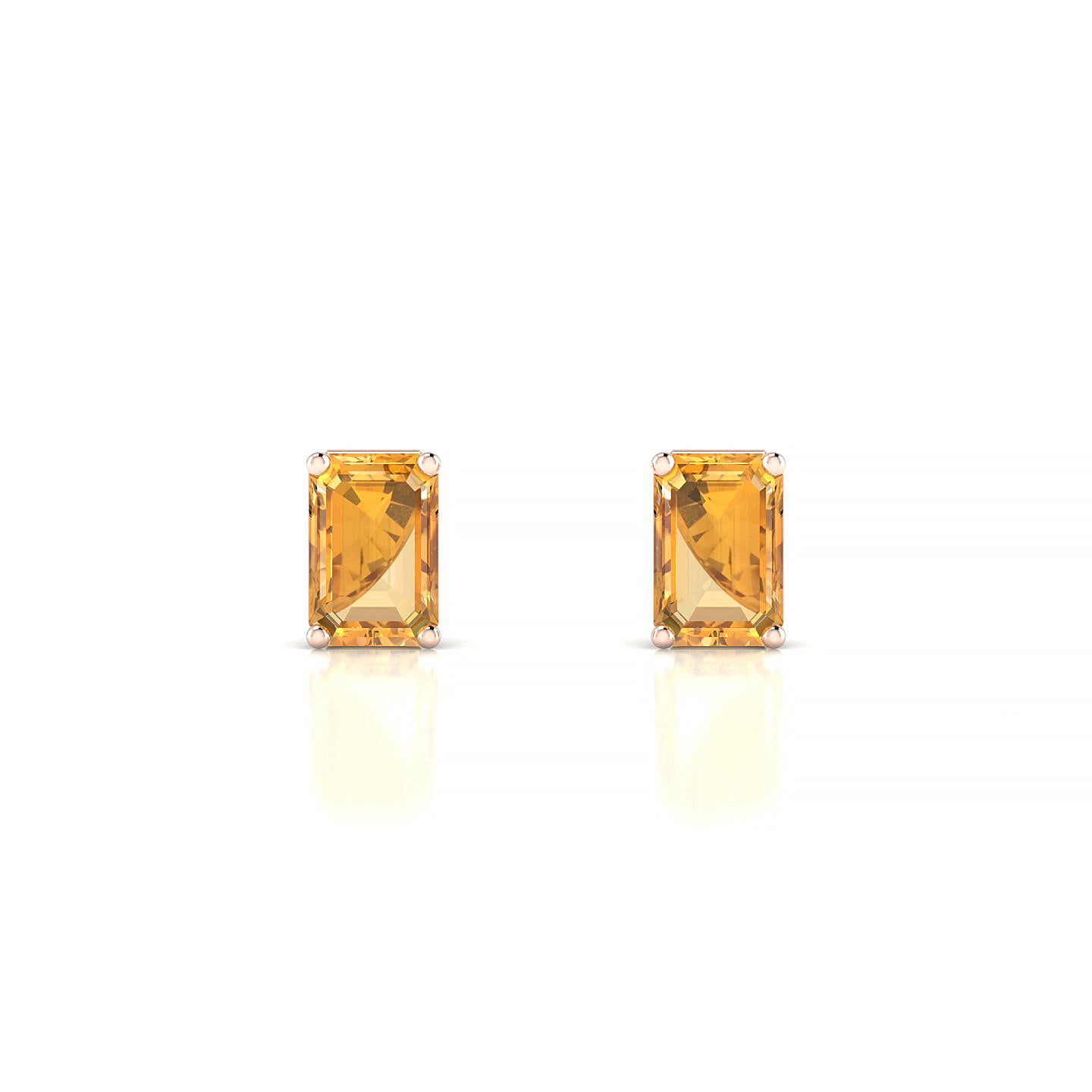 Radiance | 18k Rose Gold 6 x 4 mm Emerald Citrine Earrings