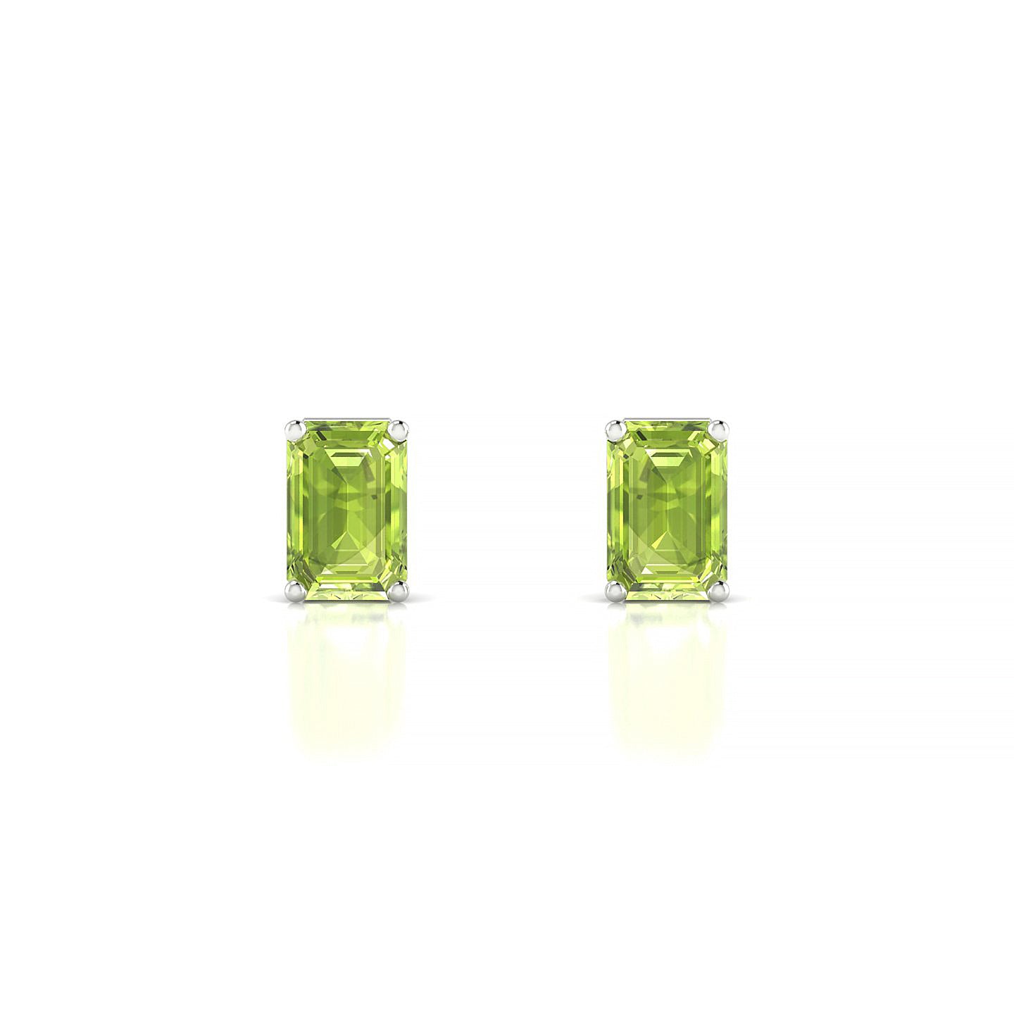 Radiance | 18k White Gold 6 x 4 mm Emerald Peridot Earrings