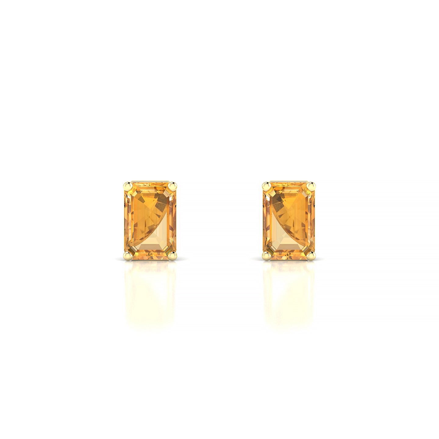 Radiance | 18k Yellow Gold 6 x 4 mm Emerald Citrine Earrings