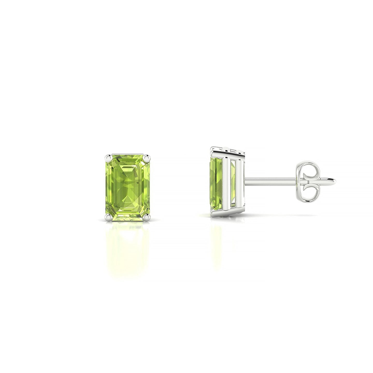 Radiance | 18k White Gold 6 x 4 mm Emerald Peridot Earrings