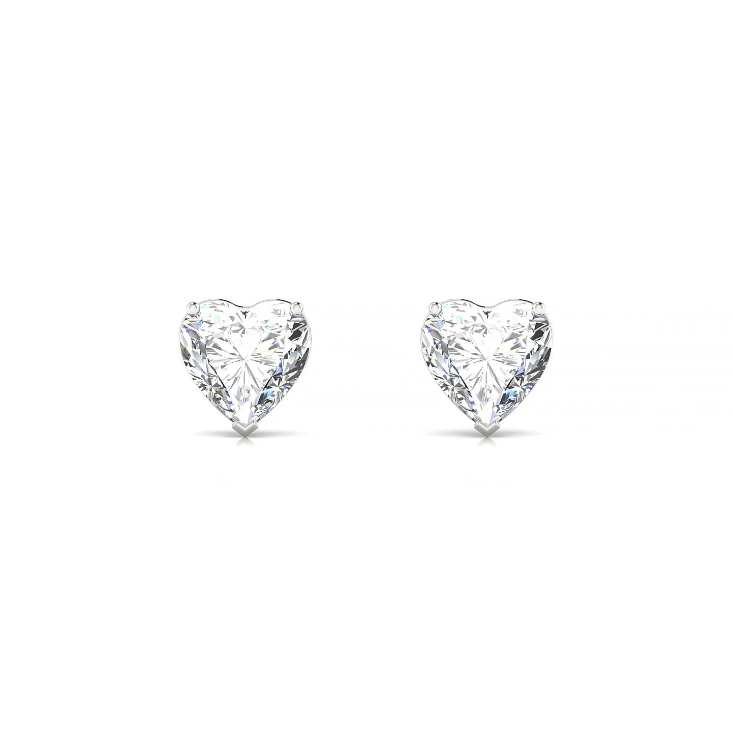 Radiance | 18k White Gold 5.5 mm Heart Diamond Earrings