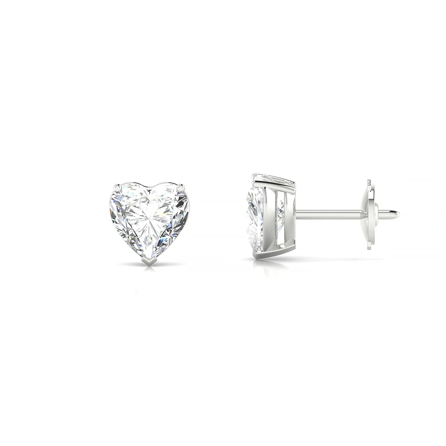 Radiance | 18k White Gold 5.5 mm Heart Diamond Earrings