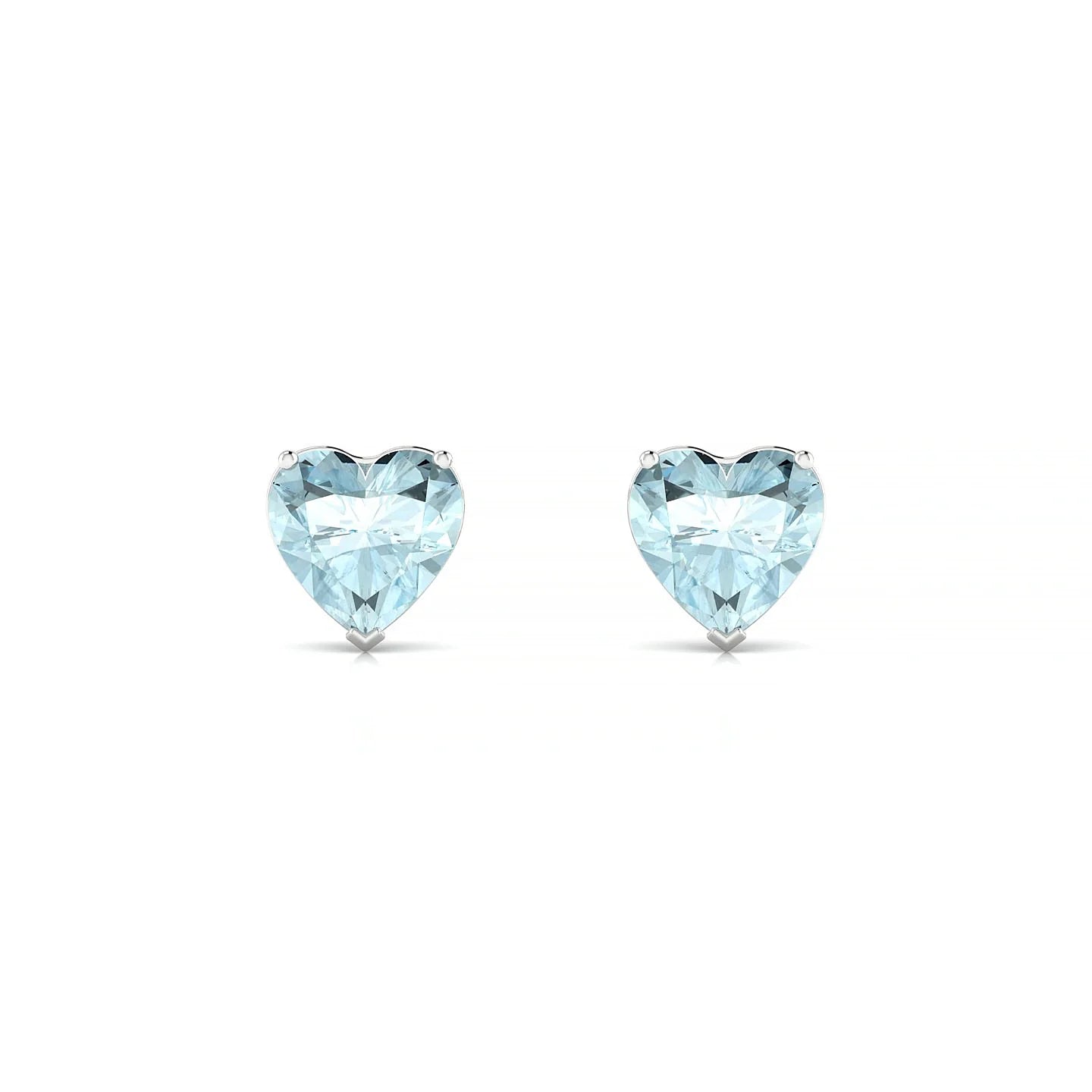 Radiance | 18k White Gold 6 mm Heart Aquamarine Earrings