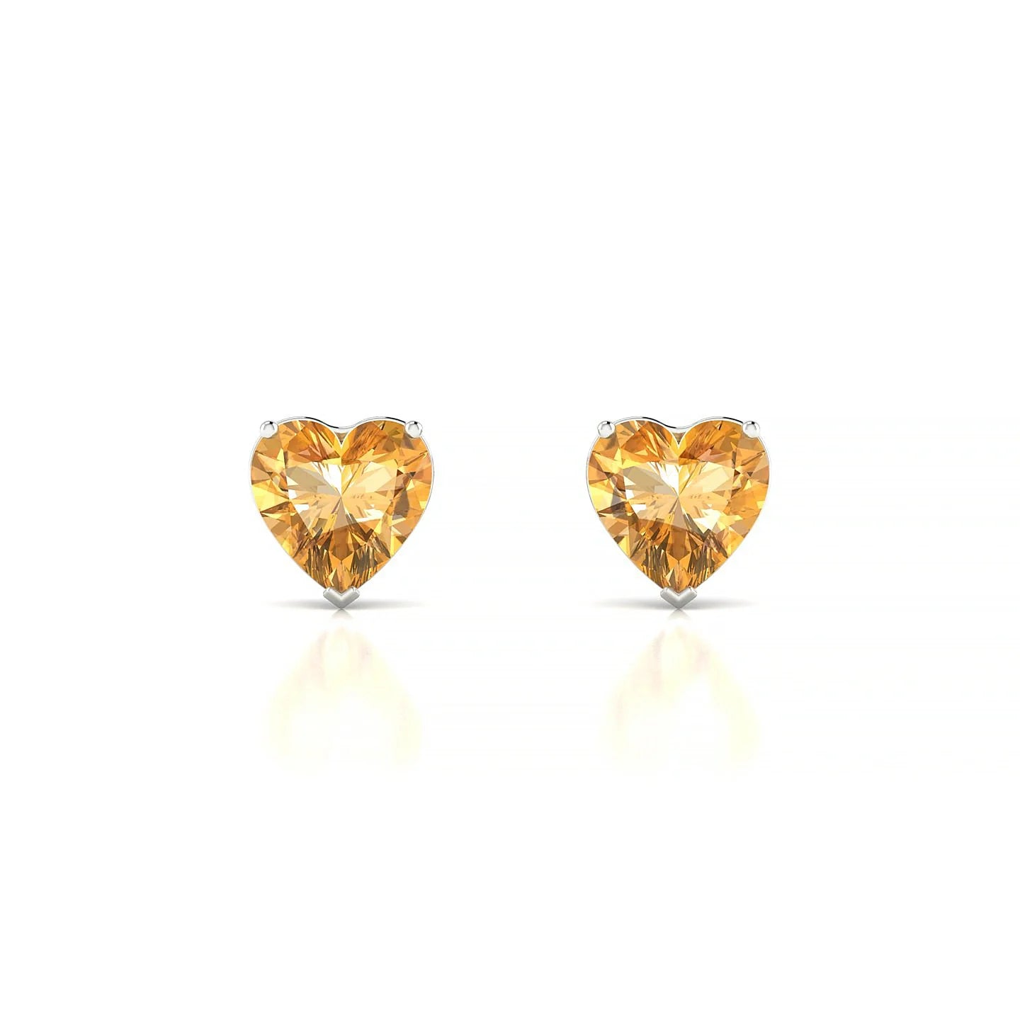 Radiance | 18k White Gold 6 mm Heart Citrine Earrings