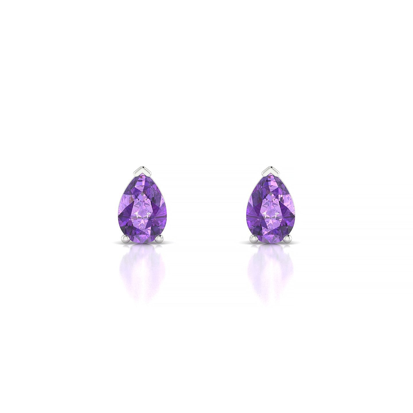 Radiance | 18k White Gold 6 x 4 mm Pear Amethyst Earrings