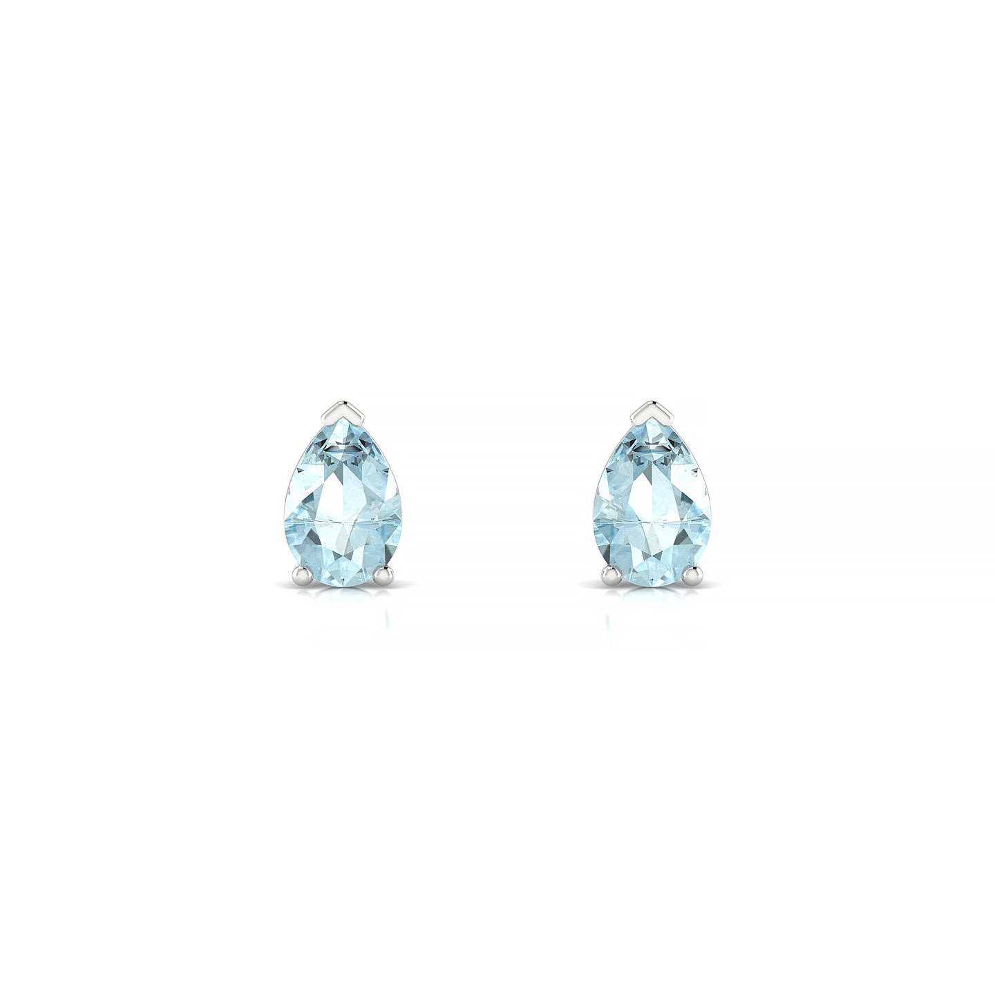 Radiance | 18k White Gold 6 x 4 mm Pear Aquamarine Earrings