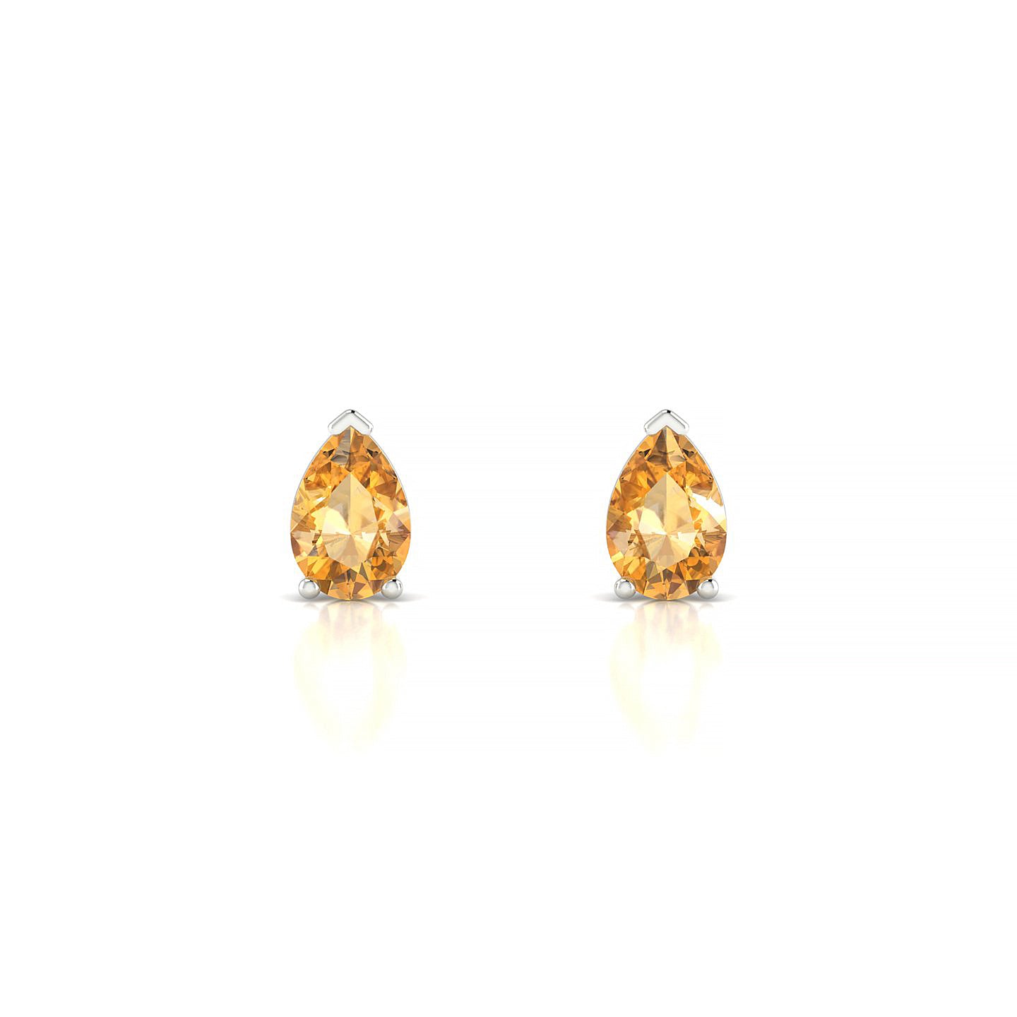 Radiance | 18k White Gold 6 x 4 mm Pear Citrine Earrings