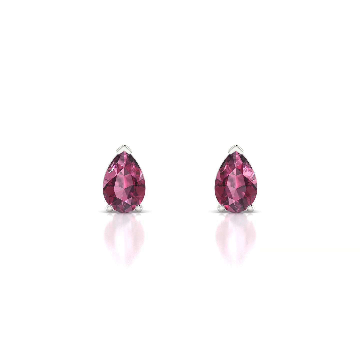 Radiance | 18k White Gold 6 x 4 mm Pear Rhodolite Earrings