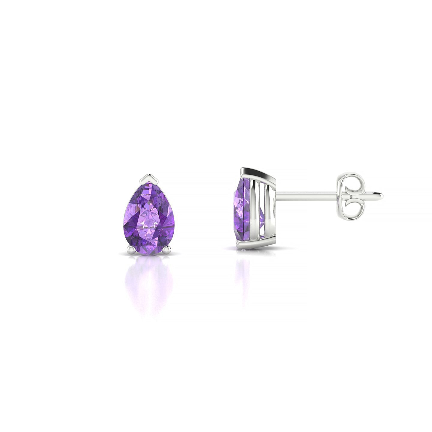 Radiance | 18k White Gold 6 x 4 mm Pear Amethyst Earrings