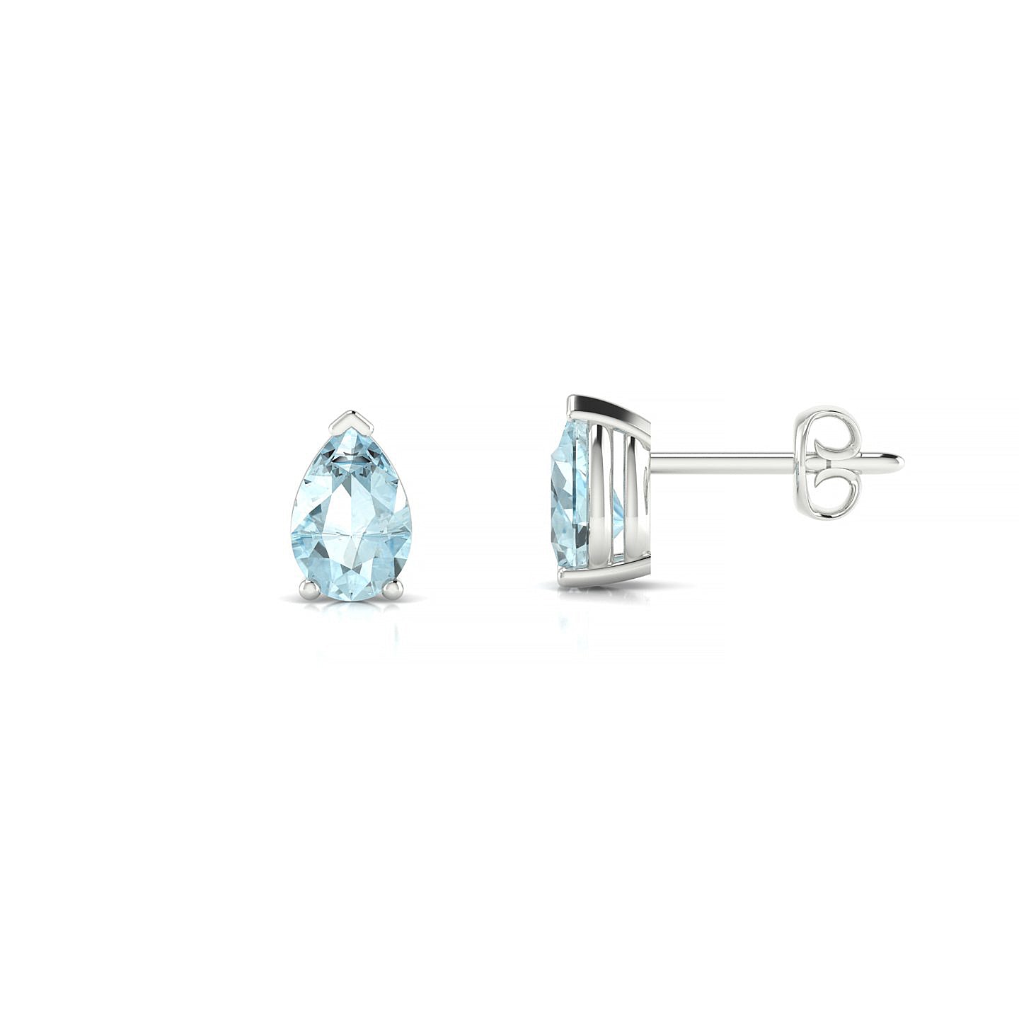 Radiance | 18k White Gold 6 x 4 mm Pear Aquamarine Earrings