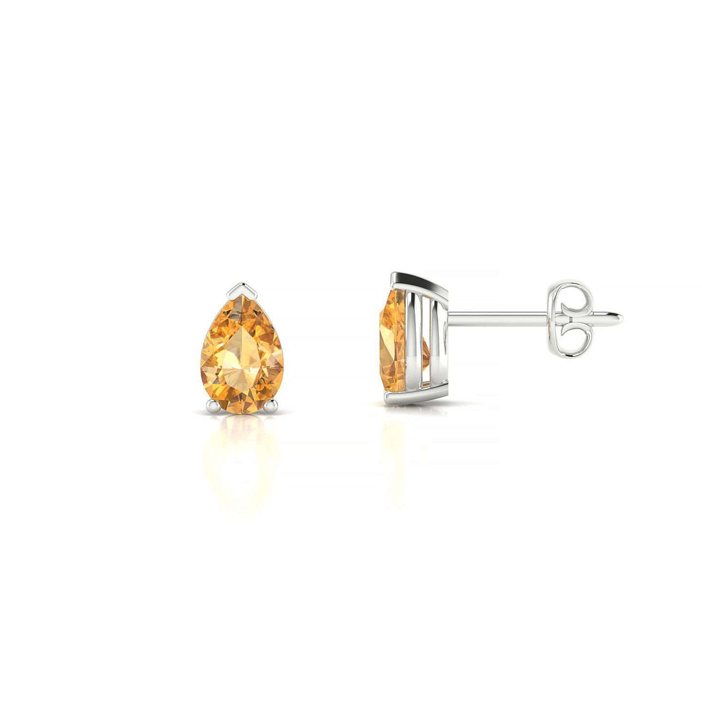 Radiance | 18k White Gold 6 x 4 mm Pear Citrine Earrings