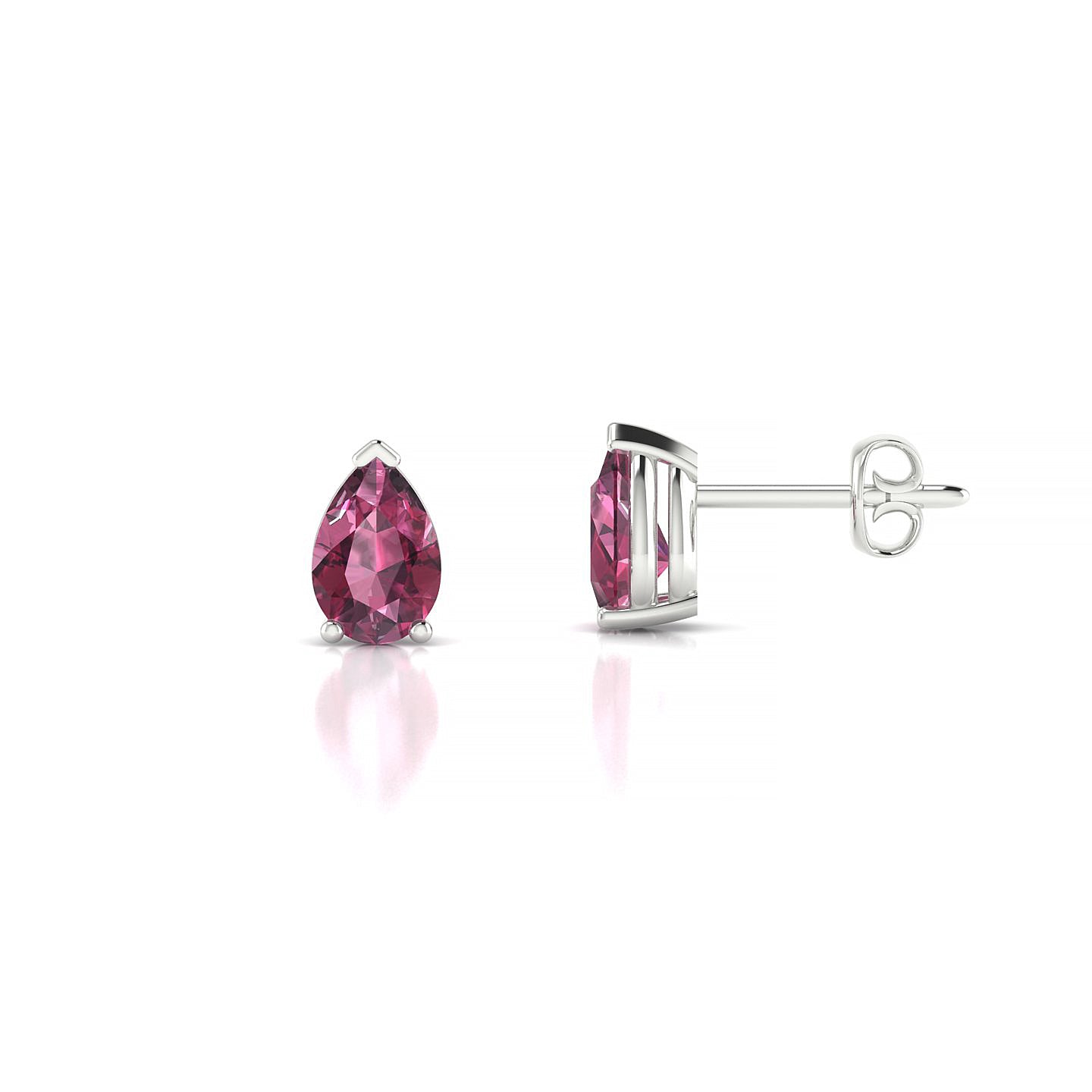 Radiance | 18k White Gold 6 x 4 mm Pear Rhodolite Earrings