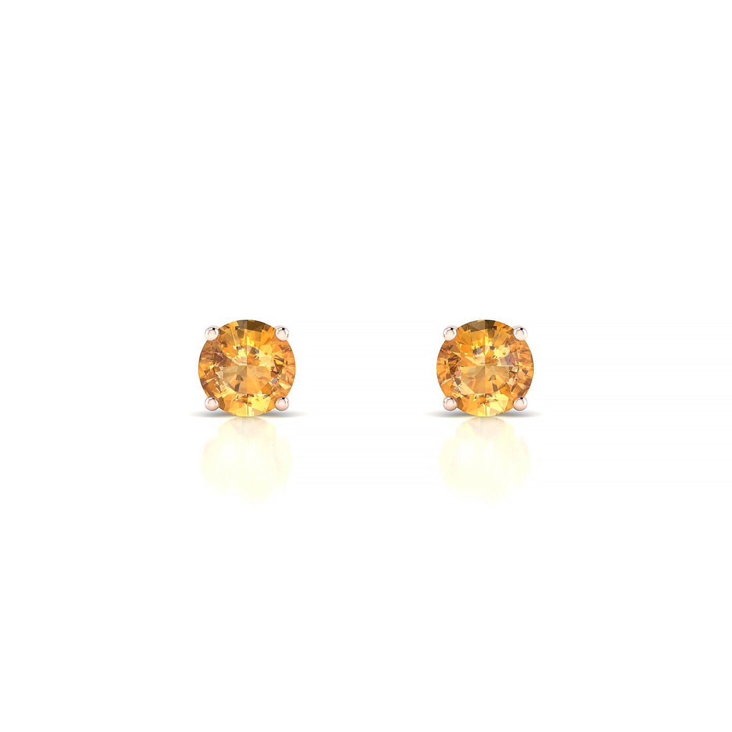 Radiance | 18k Rose Gold 4.5 mm Round Citrine Earrings