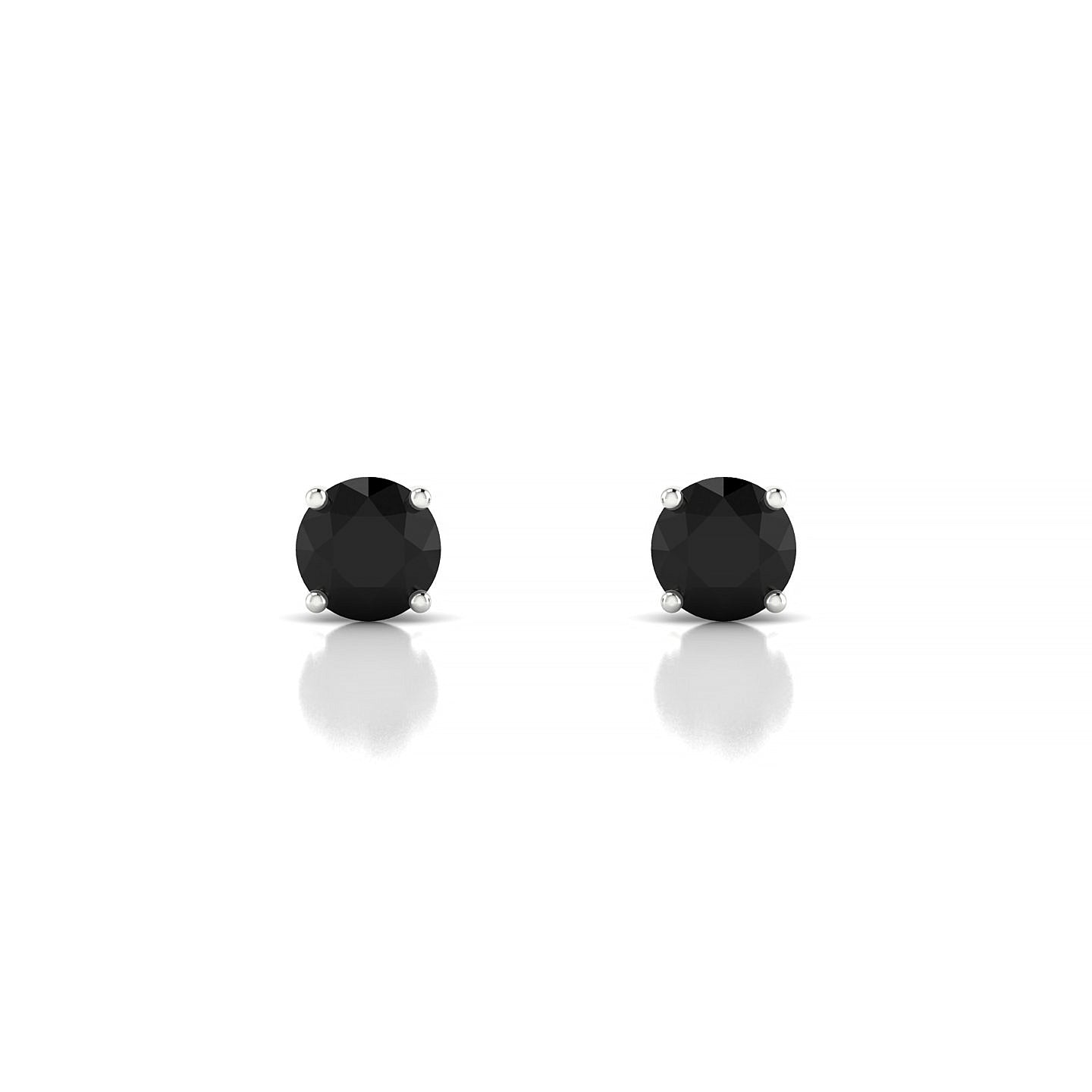 Radiance | 18k White Gold 4.5 mm Round Black Diamond Earrings