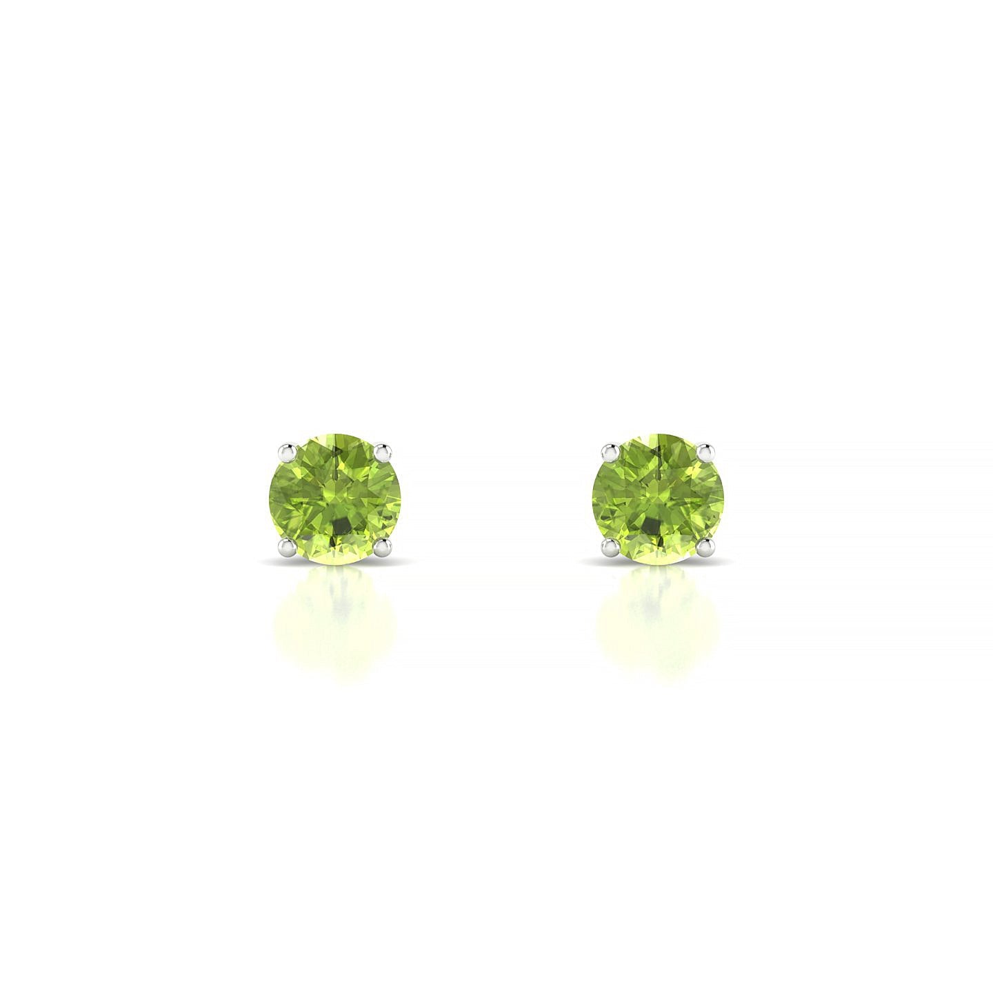 Radiance | 18k White Gold 4.5 mm Round Peridot Earrings