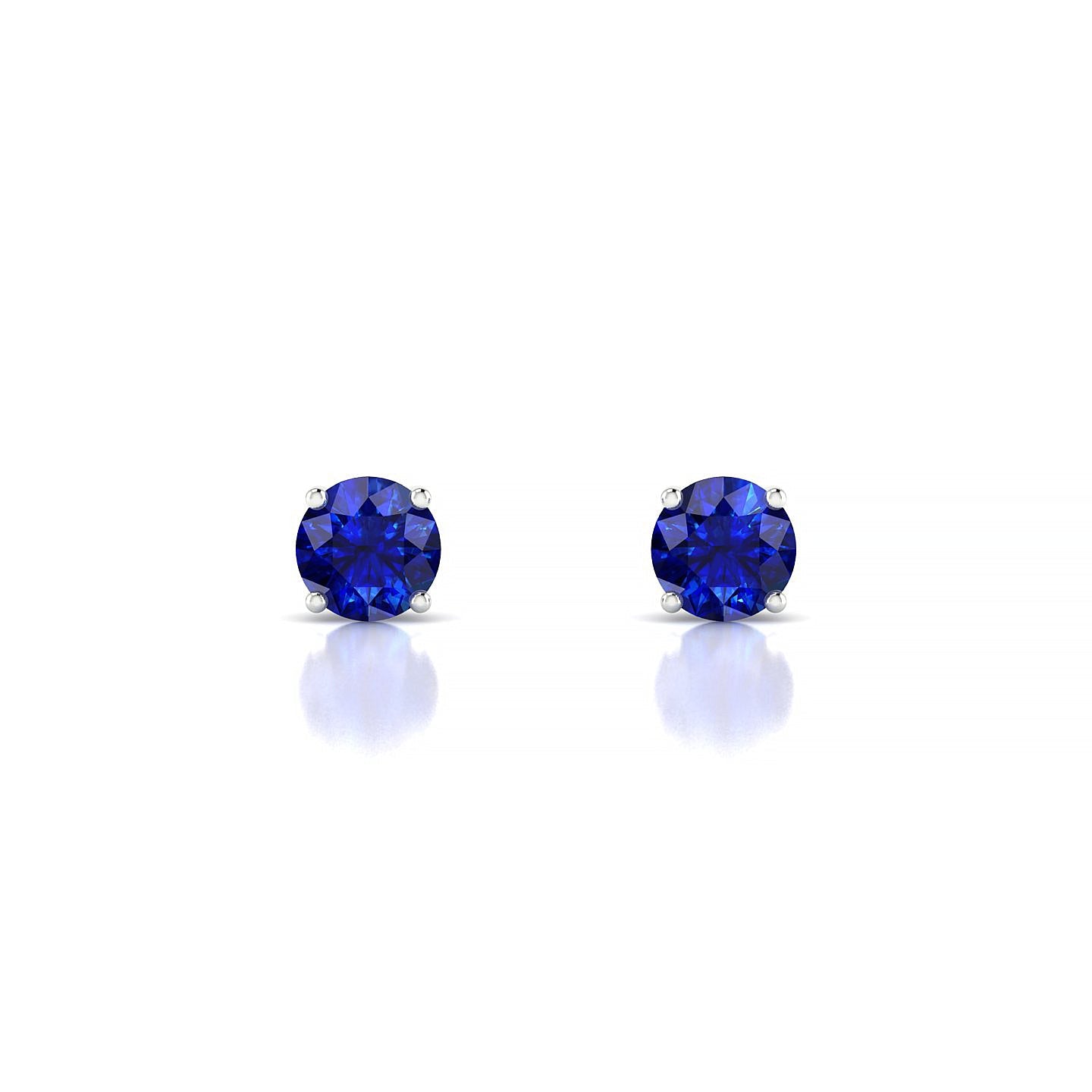 Radiance | 18k White Gold 4.5 mm Round Sapphire Earrings